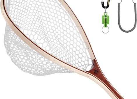 SF Fly Fishing Landing Net Soft Rubber Mesh Trout Net Catch and Release Net