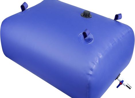 Heavy-Duty Water Storage Bladder – 63.4Gal/240L with Stainless Steel Fittings, Leak-Proof & Durable Cistern – Portable Tank for Emergency, Farming, Camping, and RV Use